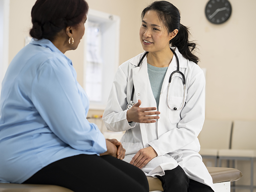 carousel image of patient being counseled