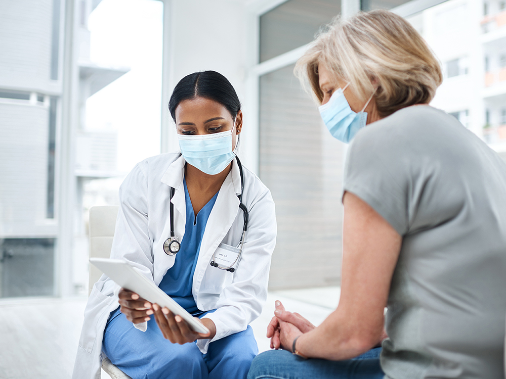 carousel image of patient being counseled